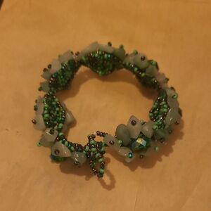 Handcrafted Green Beaded Bracelet